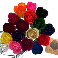 Assorted Colors Half Open Bud Wooden Rose Bouquet - The Original Wooden Rose