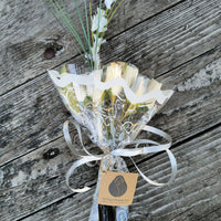 25 Year Anniversary Silver and White Wooden Rose Flower Bouquet - The Original Wooden Rose