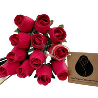 All Red Wooden Rose Flower Bouquet - The Original Wooden Rose