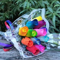 Vibrant Assorted Colors Wooden Rose Flower Bouquet - The Original Wooden Rose