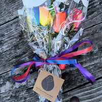 Vibrant Assorted Colors Wooden Rose Flower Bouquet - The Original Wooden Rose