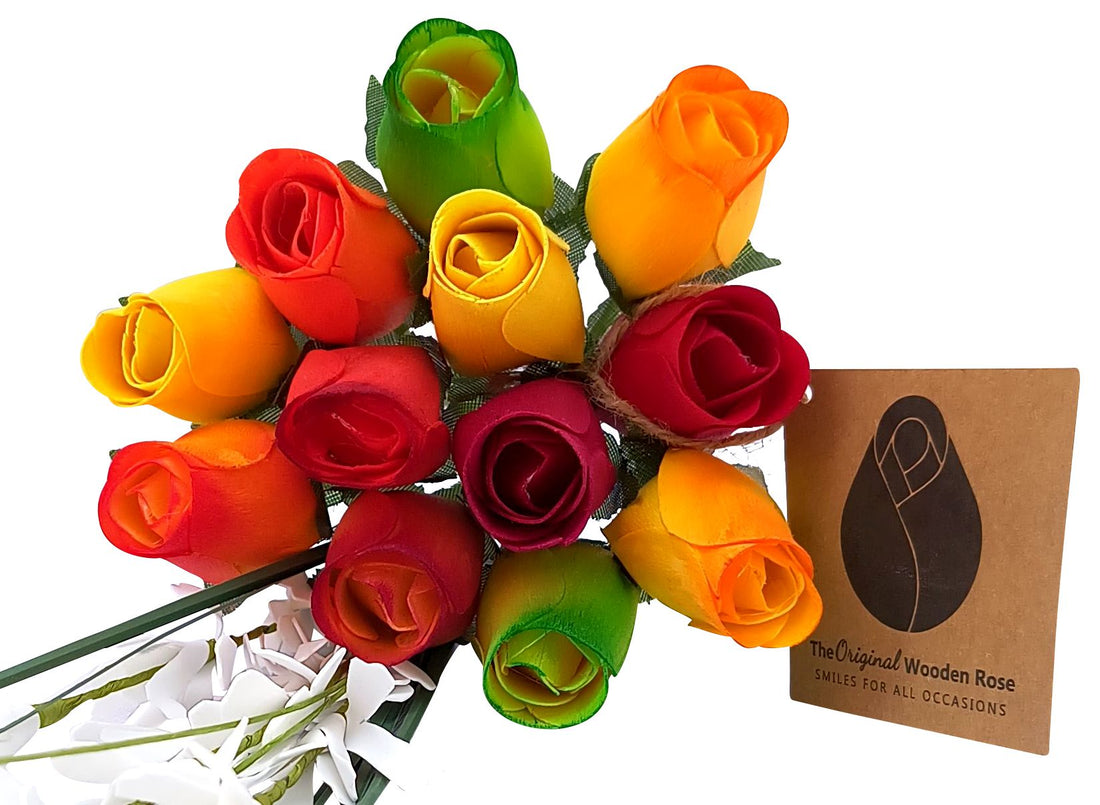 Fall Harvest Flower Bouquet - The Original Wooden Rose