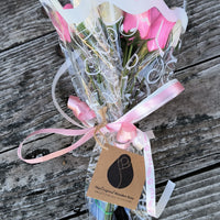 It's A Girl Light Pink, and White Wooden Rose Flower Bouquet - The Original Wooden Rose