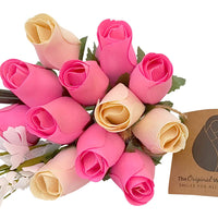 It's A Girl Light Pink, and White Wooden Rose Flower Bouquet - The Original Wooden Rose