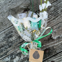 Saint Patrick's Day Green and White Wooden Rose Flower Bouquet - The Original Wooden Rose