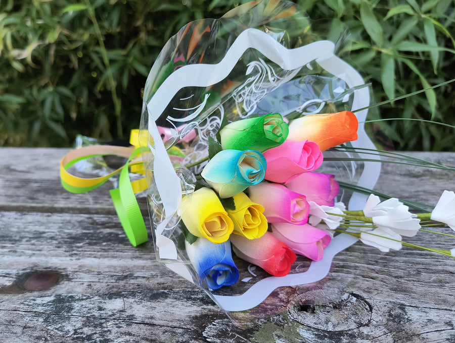 Spring Easter Wooden Rose Flower Bouquet - The Original Wooden Rose