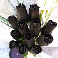 Halloween all Black Wooden Rose Flower Bouquet - The Original Wooden Rose