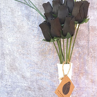 Halloween all Black Wooden Rose Flower Bouquet - The Original Wooden Rose