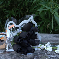 Halloween all Black Wooden Rose Flower Bouquet - The Original Wooden Rose