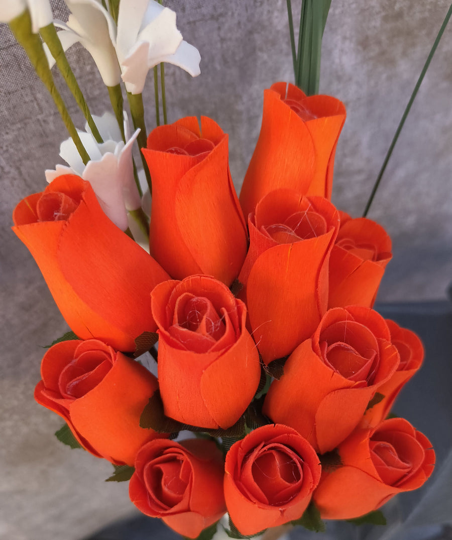 All Orange Halloween Wooden Rose alloween Bouquet - The Original Wooden Rose