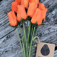 All Orange Halloween Wooden Rose alloween Bouquet - The Original Wooden Rose