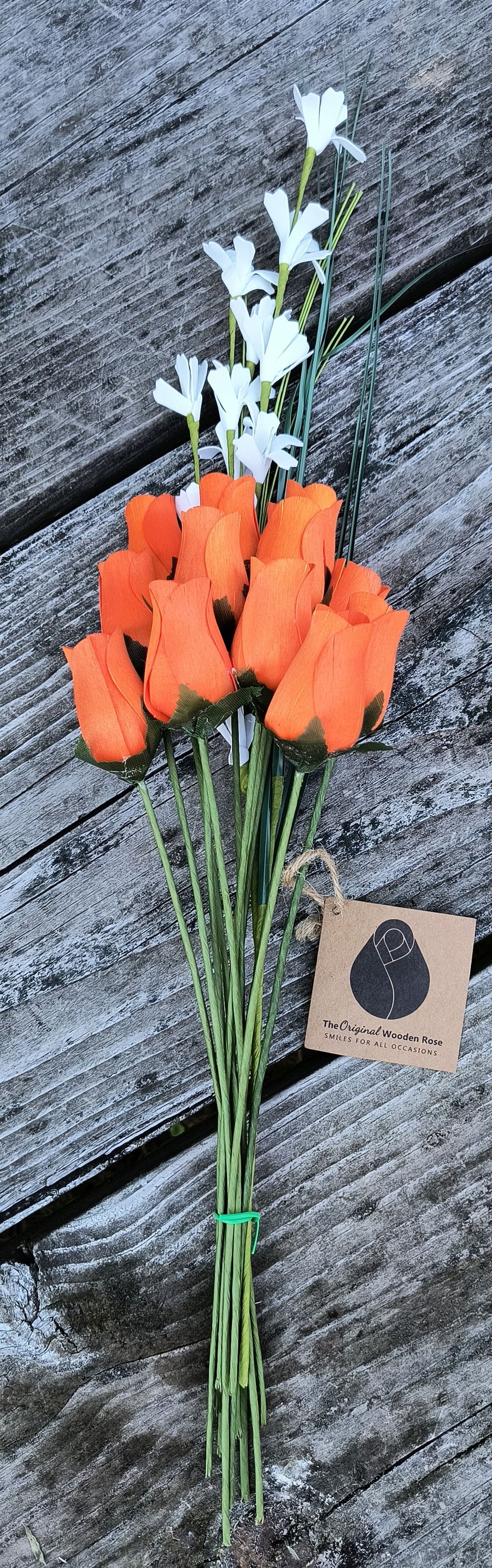 All Orange Halloween Wooden Rose alloween Bouquet - The Original Wooden Rose