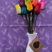 Vibrant Assorted Colors Wooden Rose Flower Bouquet - The Original Wooden Rose