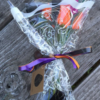 Black, Orange, and Violet Halloween Wooden Rose Flower Bouquet - The Original Wooden Rose