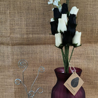 Black and White Wooden Rose Flower Bouquet - The Original Wooden Rose