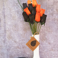 Halloween Black and Orange Wooden Rose Flower Bouquet - The Original Wooden Rose