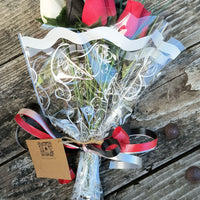 Red, Black and White Wooden Rose Flower Bouquet - The Original Wooden Rose