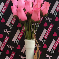 Breast Cancer Awareness All Pink Wooden Rose Bouquet - The Original Wooden Rose