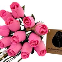 Breast Cancer Awareness All Pink Wooden Rose Bouquet - The Original Wooden Rose