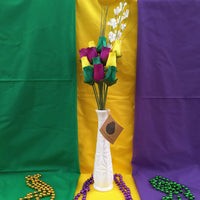 Mardi Gras Wooden Rose Flower Bouquet - The Original Wooden Rose