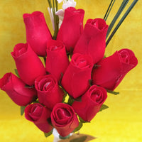 All Red Wooden Rose Flower Bouquet - The Original Wooden Rose