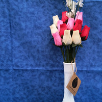 Valentines Day Red, Pink and White Wooden Rose Flower Bouquet - The Original Wooden Rose