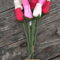 Valentines Day Red, Pink and White Wooden Rose Flower Bouquet - The Original Wooden Rose