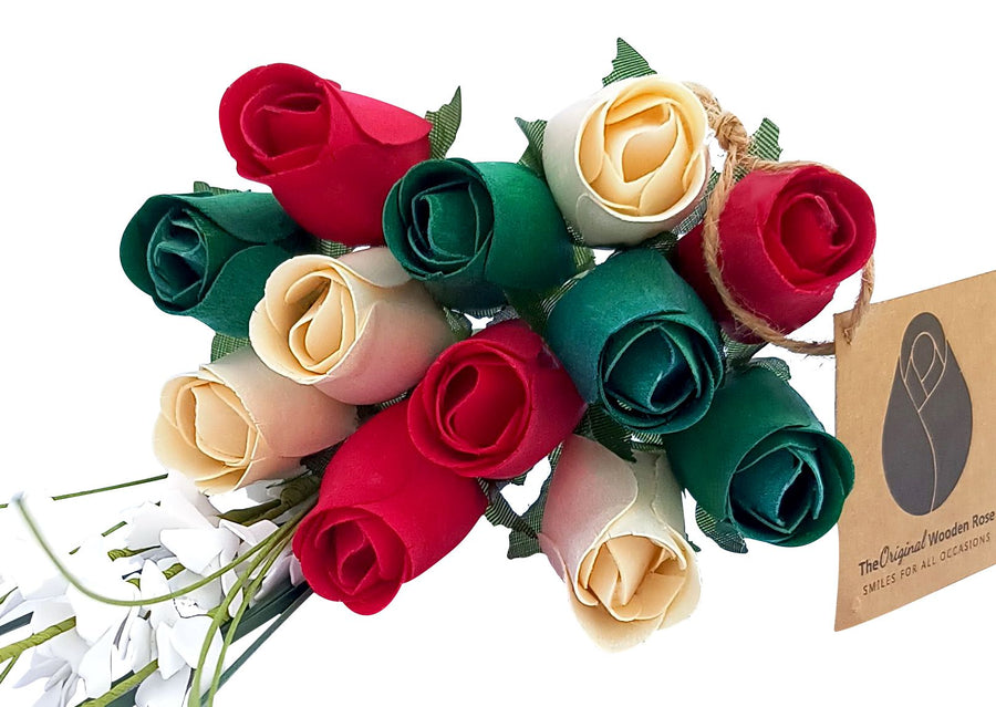 Christmas Flower Bouquet - The Original Wooden Rose