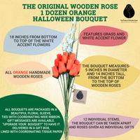 All Orange Halloween Wooden Rose alloween Bouquet - The Original Wooden Rose