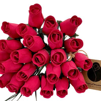 All Red Wooden Rose Flower Bouquet - The Original Wooden Rose