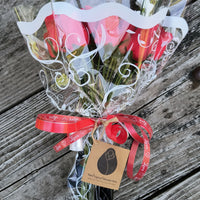 All Red Wooden Rose Flower Bouquet - The Original Wooden Rose