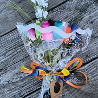 Vibrant Assorted Colors Wooden Rose Flower Bouquet - The Original Wooden Rose