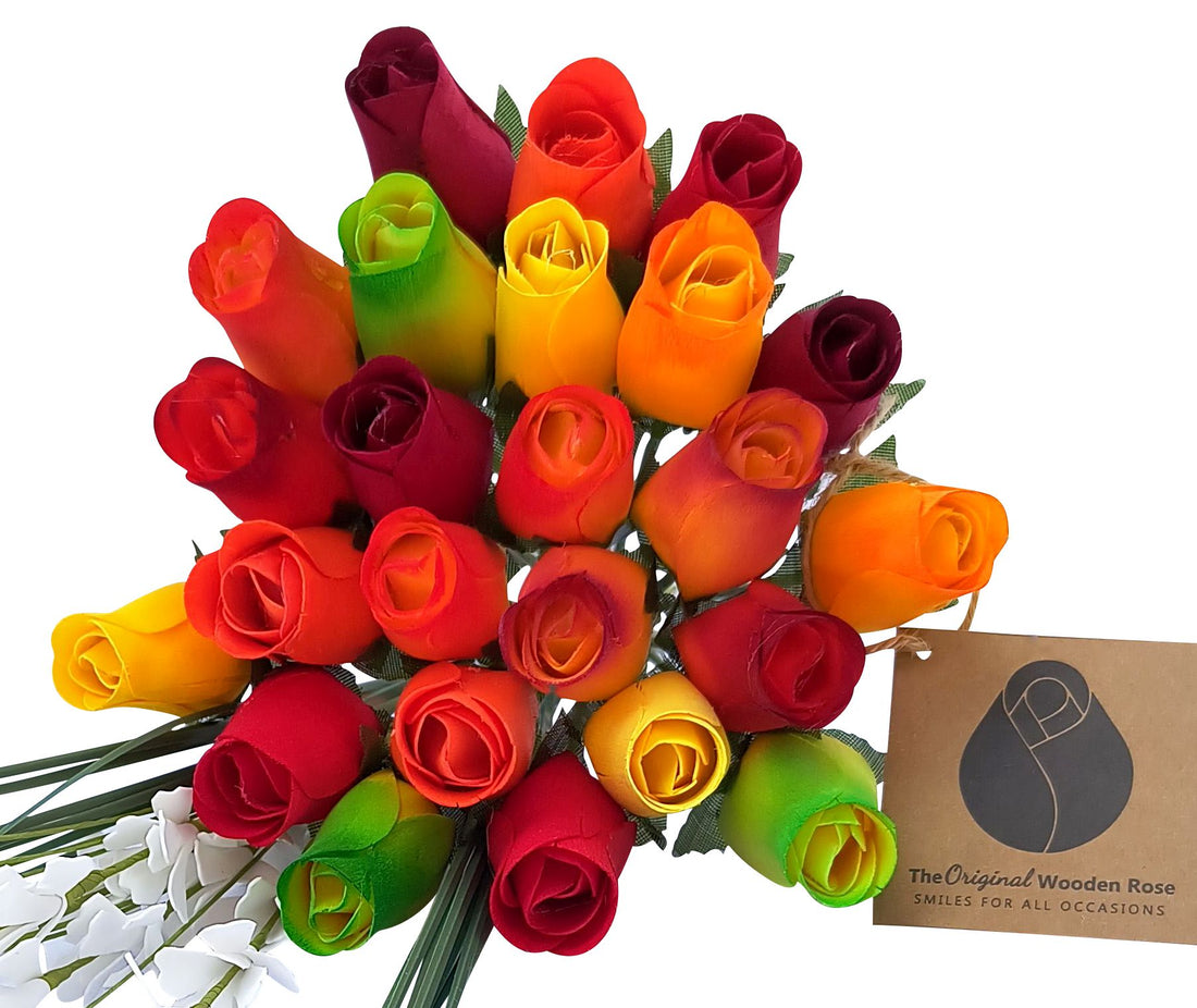 Fall Harvest Flower Bouquet - The Original Wooden Rose