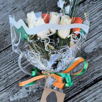 Irish Flag Saint Patty Day Wooden Rose Flower Bouquet - The Original Wooden Rose