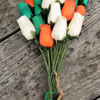 Irish Flag Saint Patty Day Wooden Rose Flower Bouquet - The Original Wooden Rose