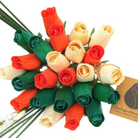 Irish Flag Saint Patty Day Wooden Rose Flower Bouquet - The Original Wooden Rose