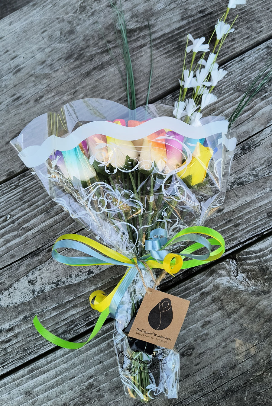 Spring Easter Wooden Rose Flower Bouquet - The Original Wooden Rose