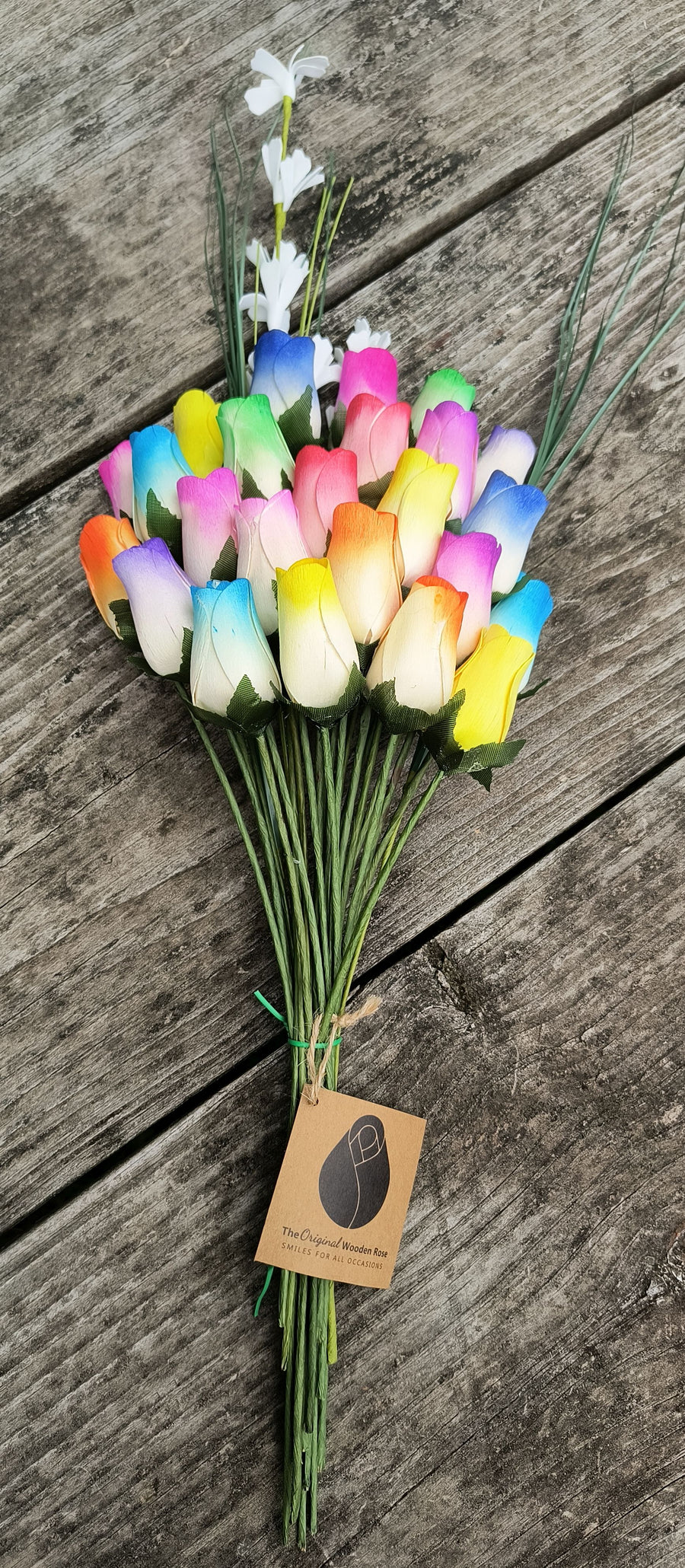 Spring Easter Wooden Rose Flower Bouquet - The Original Wooden Rose