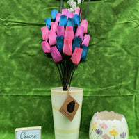 3 Color Spring Wooden Rose Flower Bouquet - The Original Wooden Rose