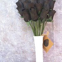 Halloween all Black Wooden Rose Flower Bouquet - The Original Wooden Rose