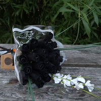 Halloween all Black Wooden Rose Flower Bouquet - The Original Wooden Rose