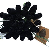 Halloween all Black Wooden Rose Flower Bouquet - The Original Wooden Rose