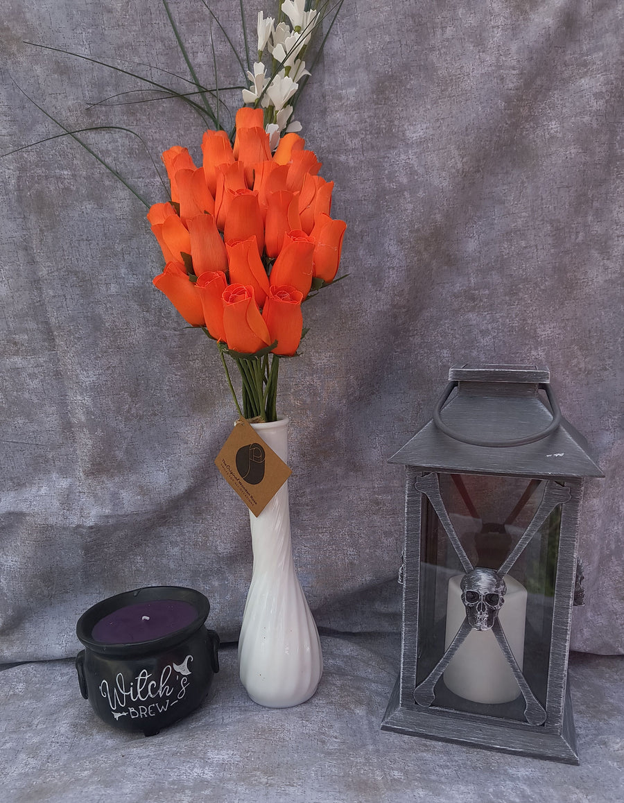 All Orange Halloween Wooden Rose alloween Bouquet - The Original Wooden Rose