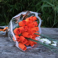 All Orange Halloween Wooden Rose alloween Bouquet - The Original Wooden Rose