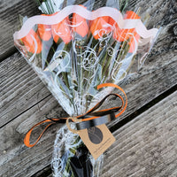 All Orange Halloween Wooden Rose alloween Bouquet - The Original Wooden Rose