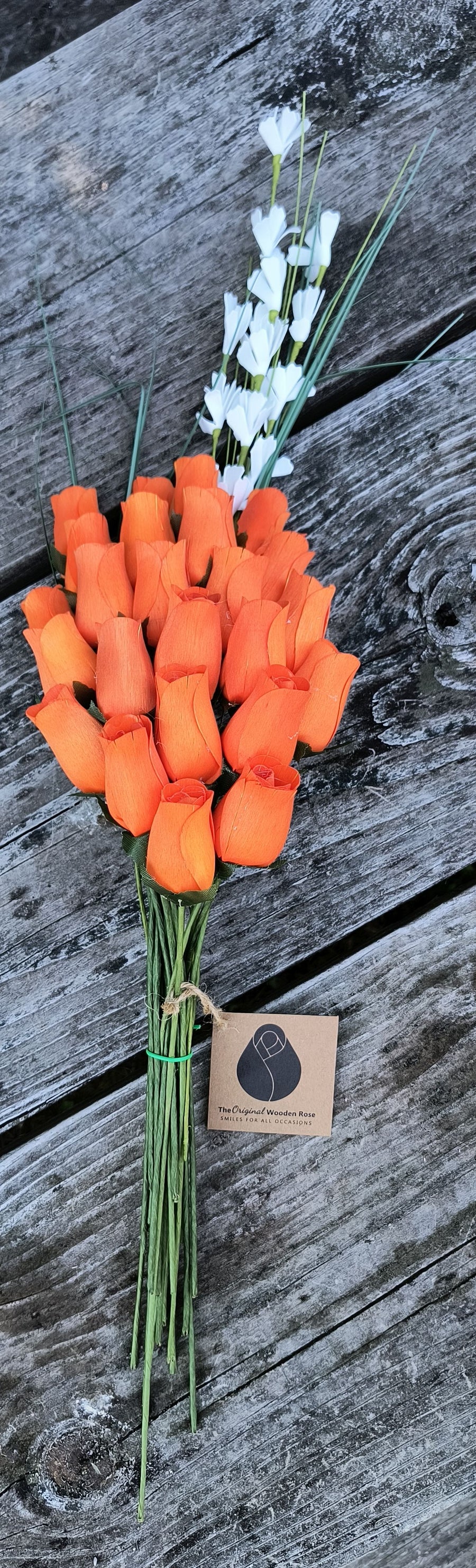 All Orange Halloween Wooden Rose alloween Bouquet - The Original Wooden Rose