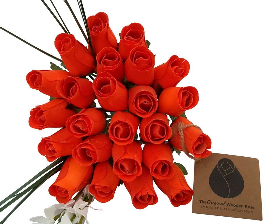 All Orange Halloween Wooden Rose alloween Bouquet - The Original Wooden Rose