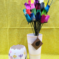 Vibrant Assorted Colors Wooden Rose Flower Bouquet - The Original Wooden Rose