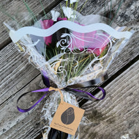 Halloween Black and Violet Wooden Rose Flower Bouquet - The Original Wooden Rose