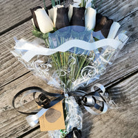 Black and White Wooden Rose Flower Bouquet - The Original Wooden Rose